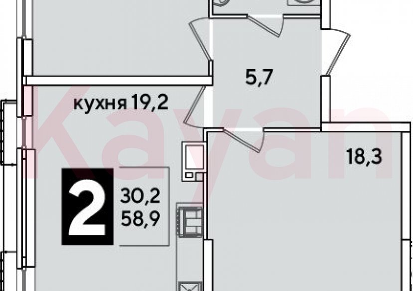 Продажа 3-комн. квартиры, 58.9 кв.м фото 0