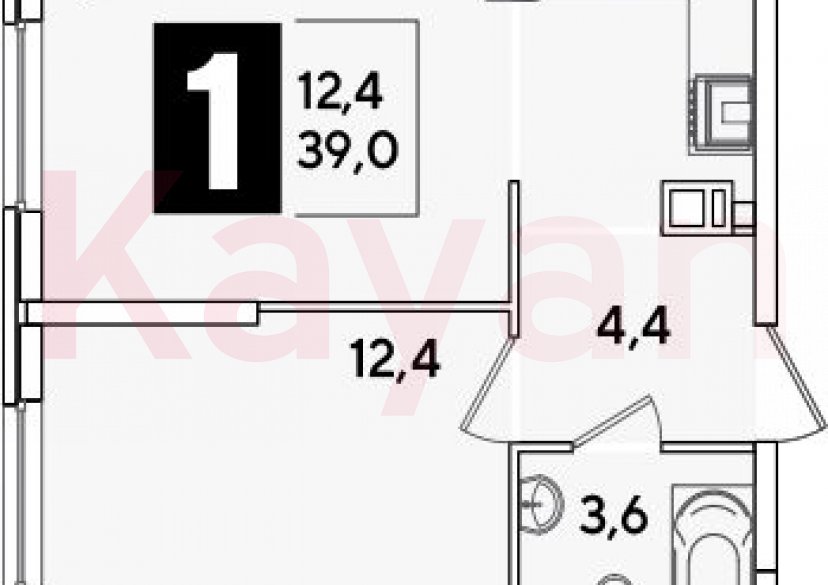 Продажа 2-комн. квартиры, 39 кв.м фото 0