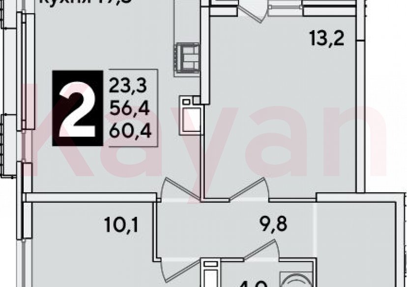 Продажа 3-комн. квартиры, 56.4 кв.м фото 0