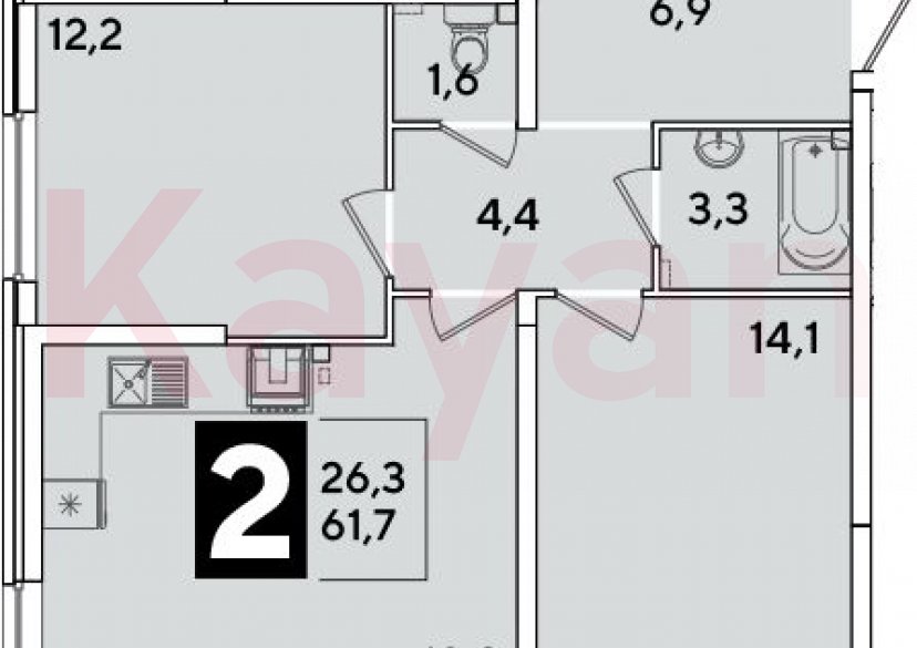 Продажа 3-комн. квартиры, 61.7 кв.м фото 0