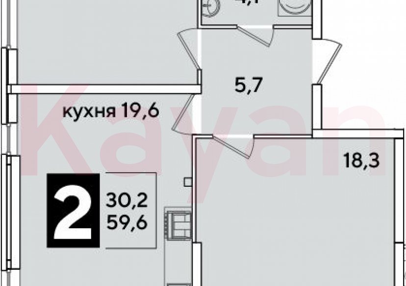 Продажа 3-комн. квартиры, 59.6 кв.м фото 0