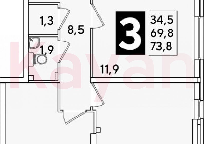 Продажа 4-комн. квартиры, 69.8 кв.м фото 0