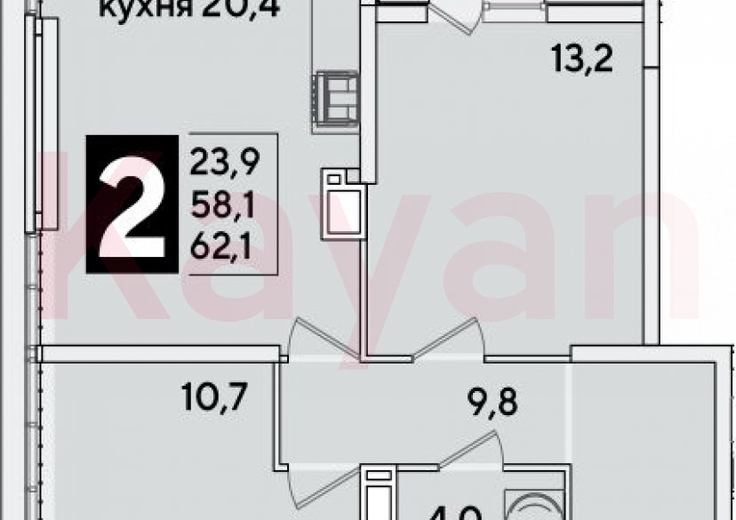 Продажа 3-комн. квартиры, 58.1 кв.м фото 0