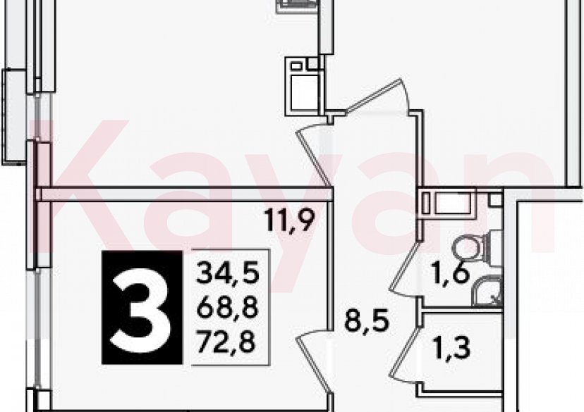 Продажа 4-комн. квартиры, 68.8 кв.м фото 0