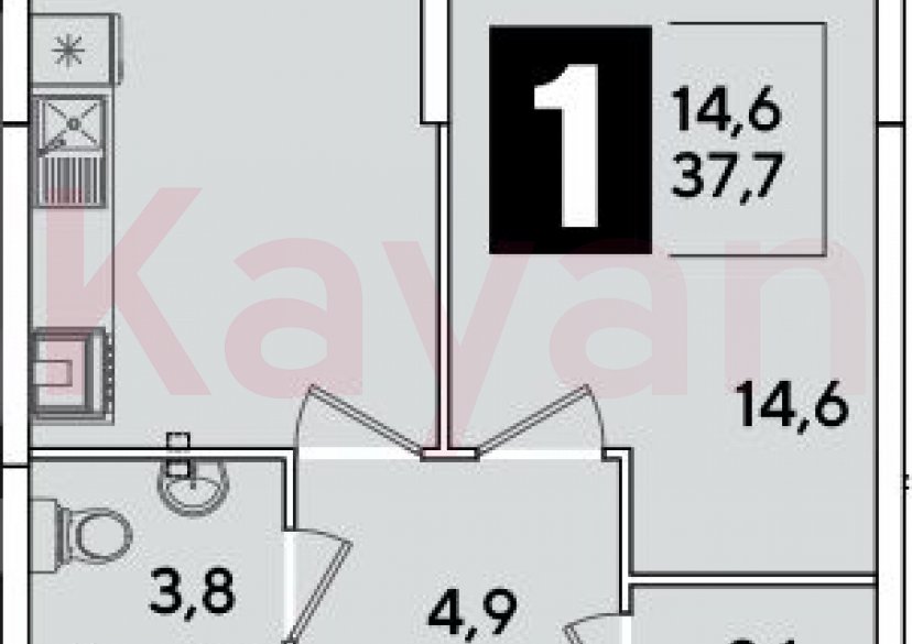 Продажа 1-комн. квартиры, 37.7 кв.м фото 0