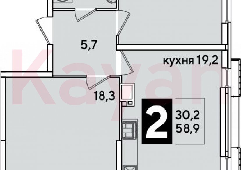 Продажа 3-комн. квартиры, 58.9 кв.м фото 0