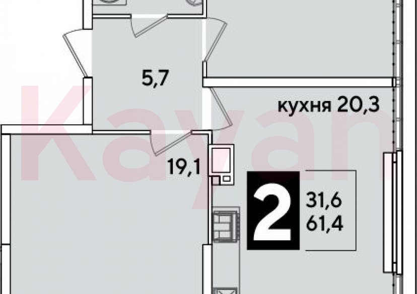 Продажа 3-комн. квартиры, 61.4 кв.м фото 0