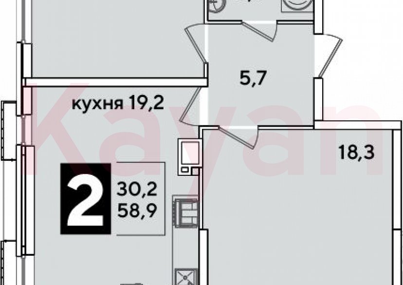 Продажа 3-комн. квартиры, 58.9 кв.м фото 0