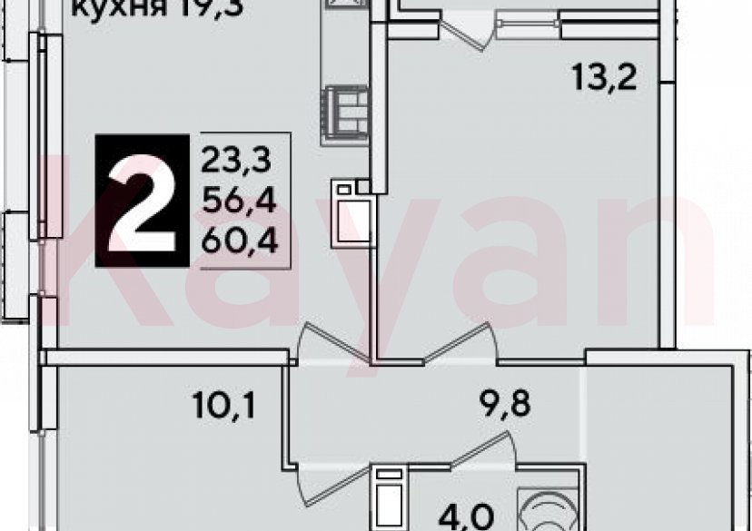 Продажа 3-комн. квартиры, 56.4 кв.м фото 0