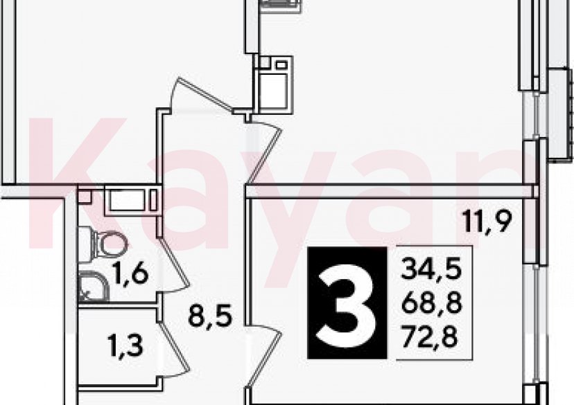 Продажа 4-комн. квартиры, 68.8 кв.м фото 0