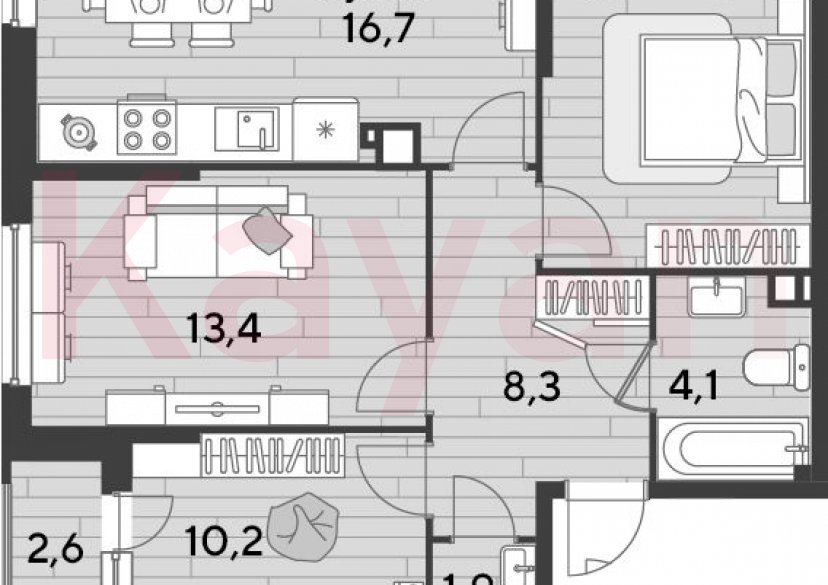 Продажа 3-комн. квартиры, 67.4 кв.м фото 0