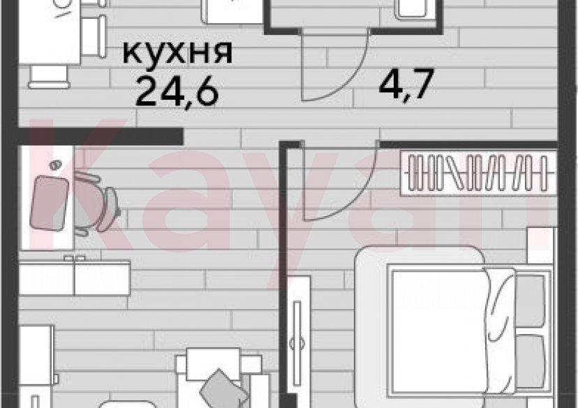 Продажа 1-комн. квартиры, 48.4 кв.м фото 0