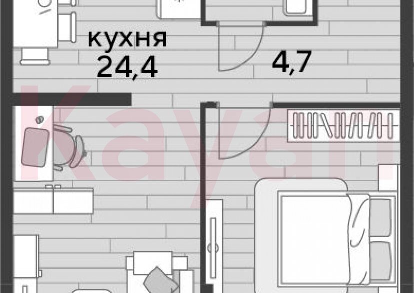 Продажа 1-комн. квартиры, 47.9 кв.м фото 0