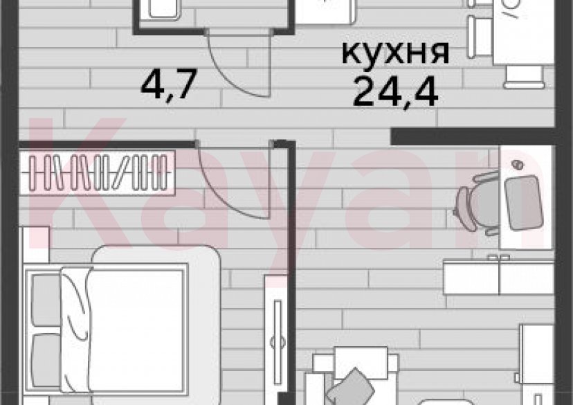 Продажа 1-комн. квартиры, 47.9 кв.м фото 0