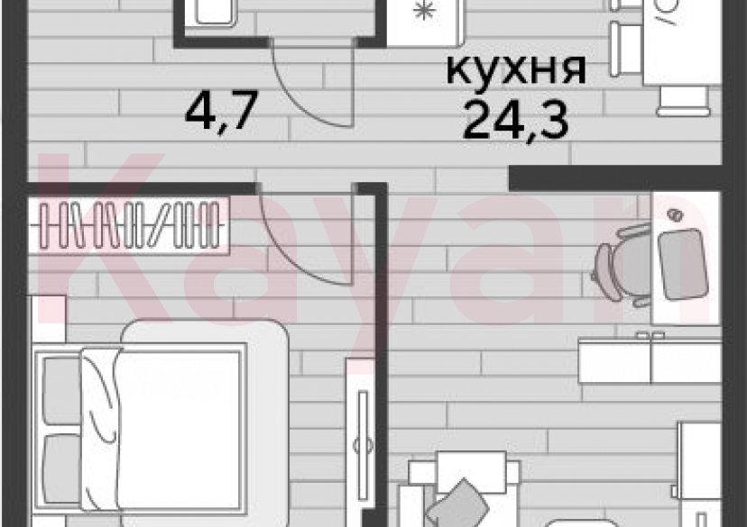 Продажа 1-комн. квартиры, 47.7 кв.м фото 0