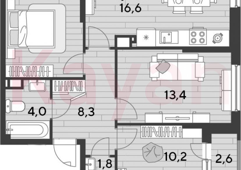 Продажа 3-комн. квартиры, 67.1 кв.м фото 0