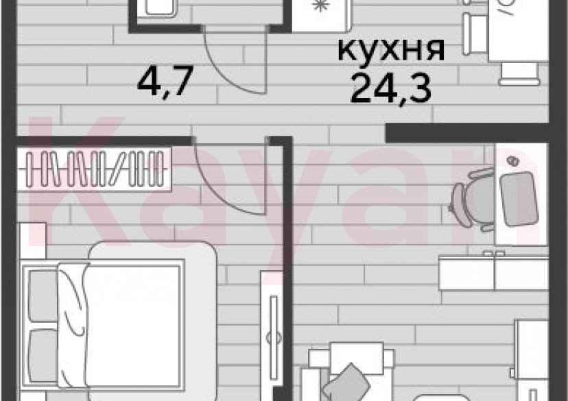 Продажа 1-комн. квартиры, 47.7 кв.м фото 0