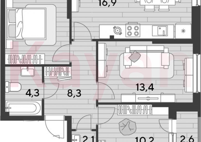 Продажа 3-комн. квартиры, 68 кв.м фото 0