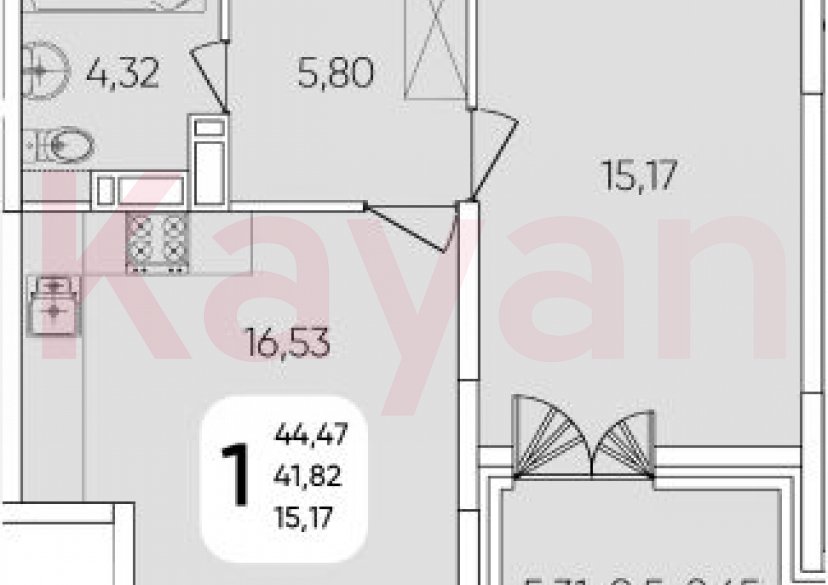 Продажа 2-комн. квартиры, 41.82 кв.м фото 0