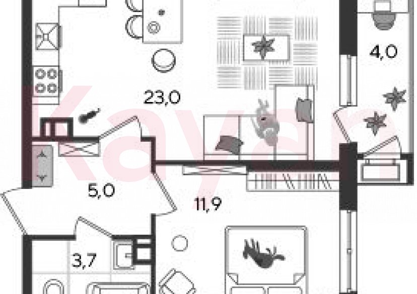 Продажа 2-комн. квартиры, 43.6 кв.м фото 0