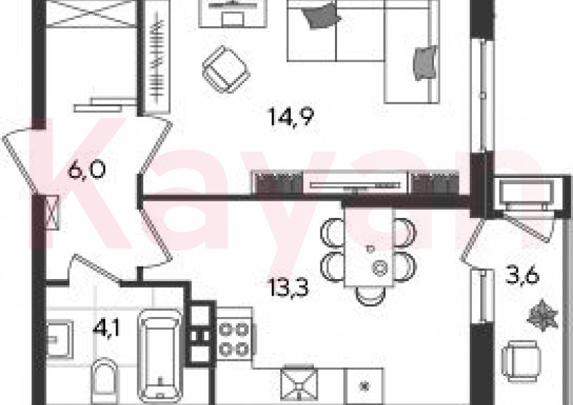 Продажа 1-комн. квартиры, 38.3 кв.м фото 0