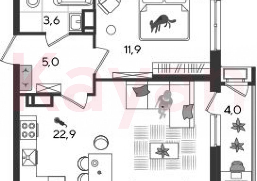 Продажа 2-комн. квартиры, 43.4 кв.м фото 0