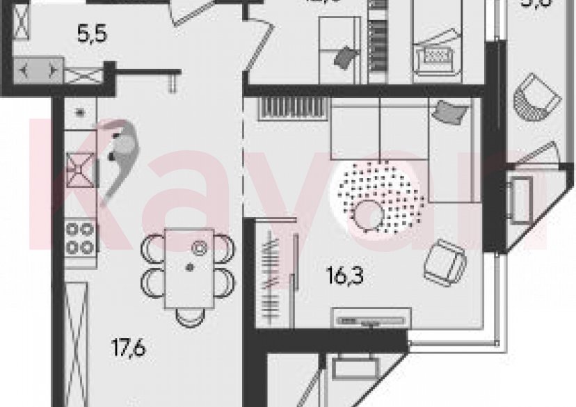 Продажа 3-комн. квартиры, 55.4 кв.м фото 0