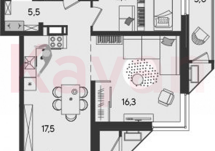 Продажа 3-комн. квартиры, 54.8 кв.м фото 0