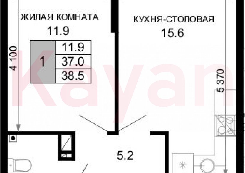 Продажа 1-комн. квартиры, 37 кв.м фото 0