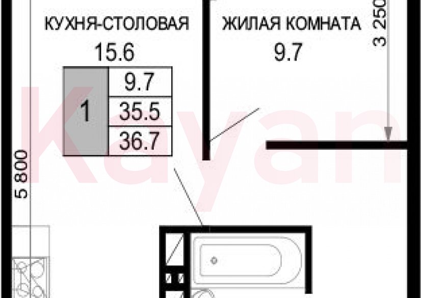 Продажа 1-комн. квартиры, 35.5 кв.м фото 0