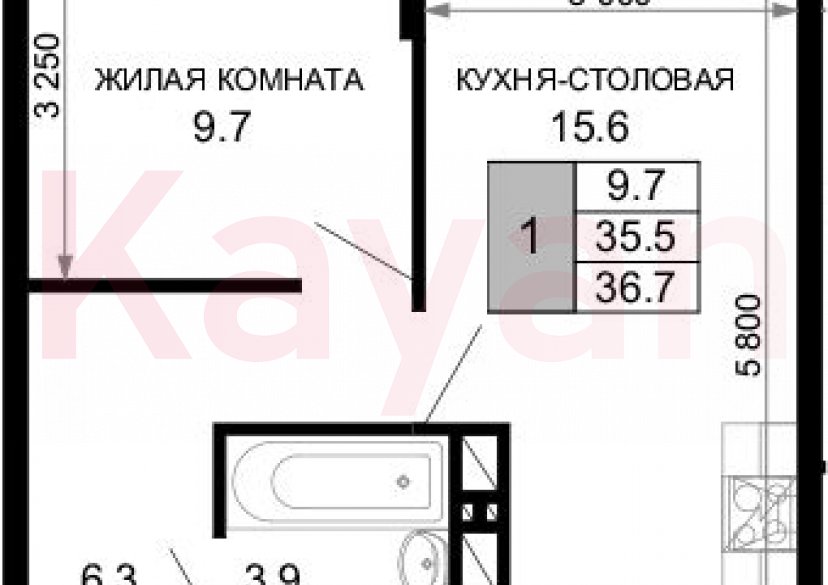 Продажа 1-комн. квартиры, 35.5 кв.м фото 0