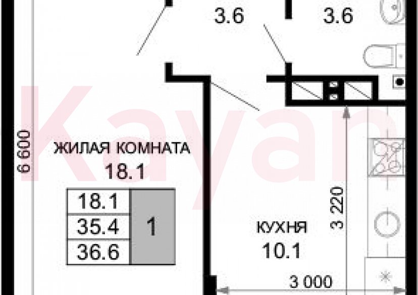 Продажа 1-комн. квартиры, 35.4 кв.м фото 0