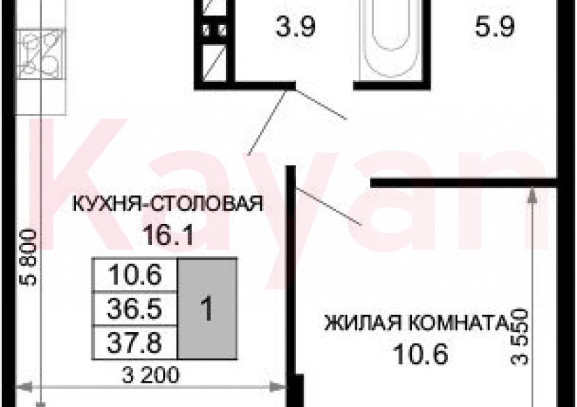 Продажа 1-комн. квартиры, 36.5 кв.м фото 0