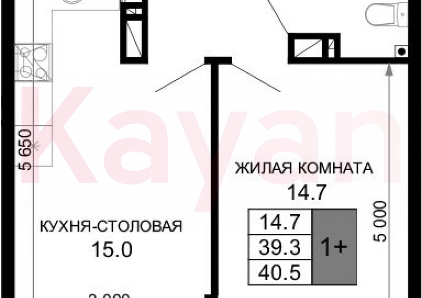 Продажа 2-комн. квартиры, 39.3 кв.м фото 0