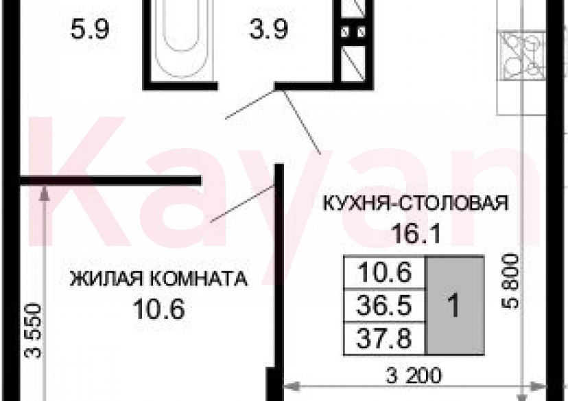 Продажа 1-комн. квартиры, 36.5 кв.м фото 0