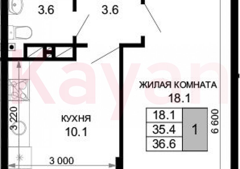 Продажа 1-комн. квартиры, 35.4 кв.м фото 0