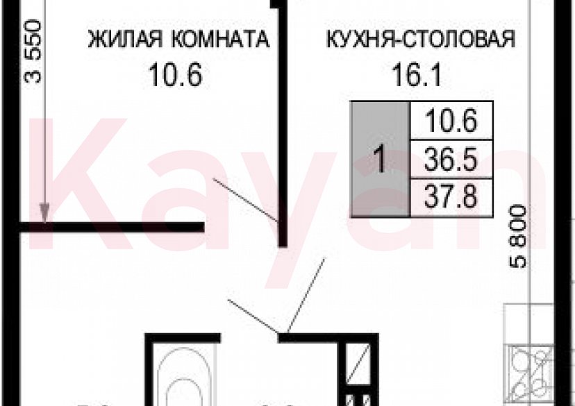 Продажа 1-комн. квартиры, 36.5 кв.м фото 0