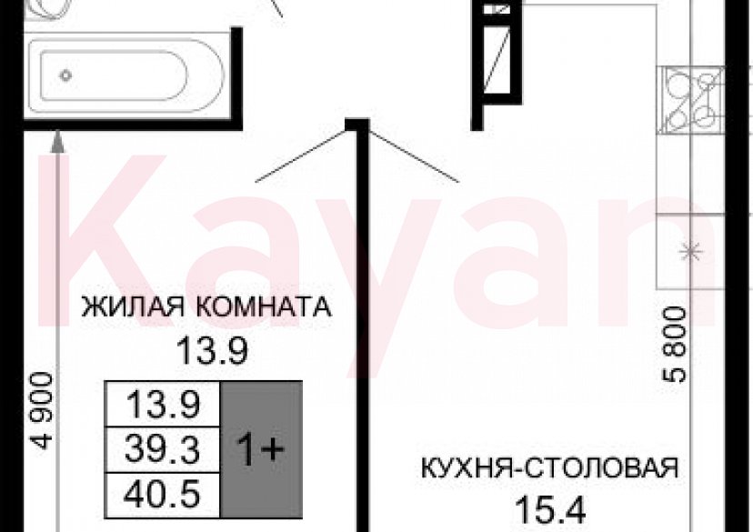 Продажа 2-комн. квартиры, 39.3 кв.м фото 0