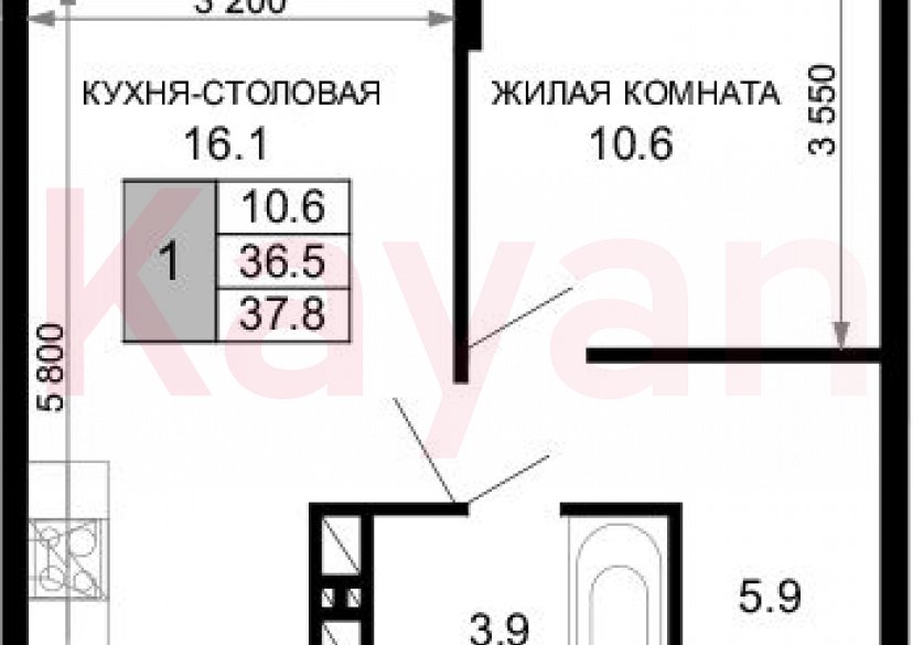 Продажа 1-комн. квартиры, 36.5 кв.м фото 0