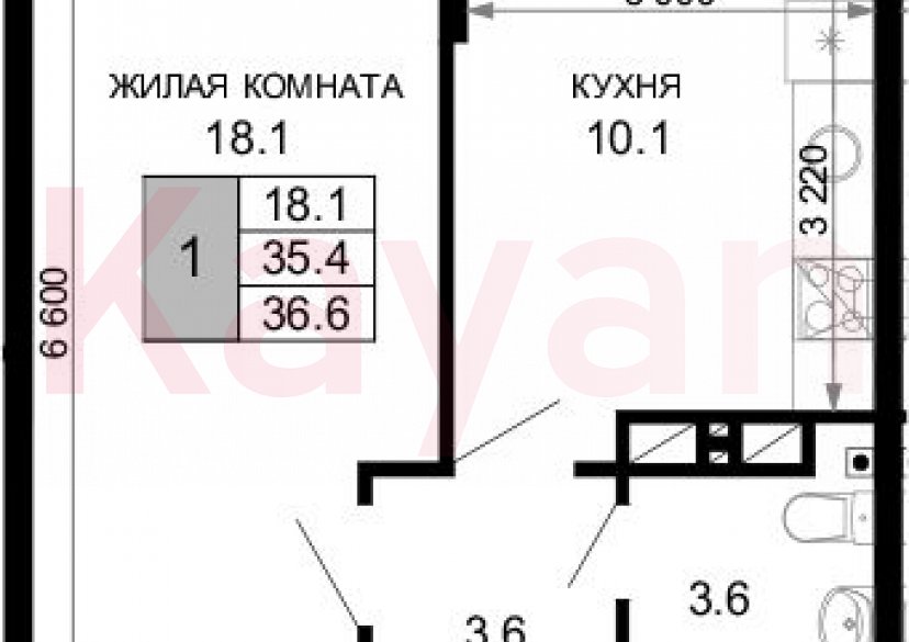 Продажа 1-комн. квартиры, 35.4 кв.м фото 0