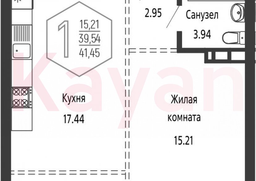 Продажа 2-комн. квартиры, 39.54 кв.м фото 0