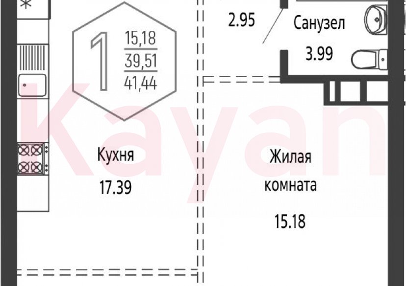 Продажа 2-комн. квартиры, 39.51 кв.м фото 0