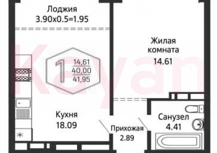 Продажа 1-комн. квартиры, 40 кв.м фото 0