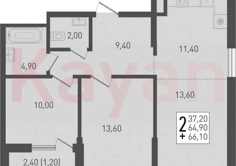 Продажа 3-комн. квартиры, 64.9 кв.м фото 0