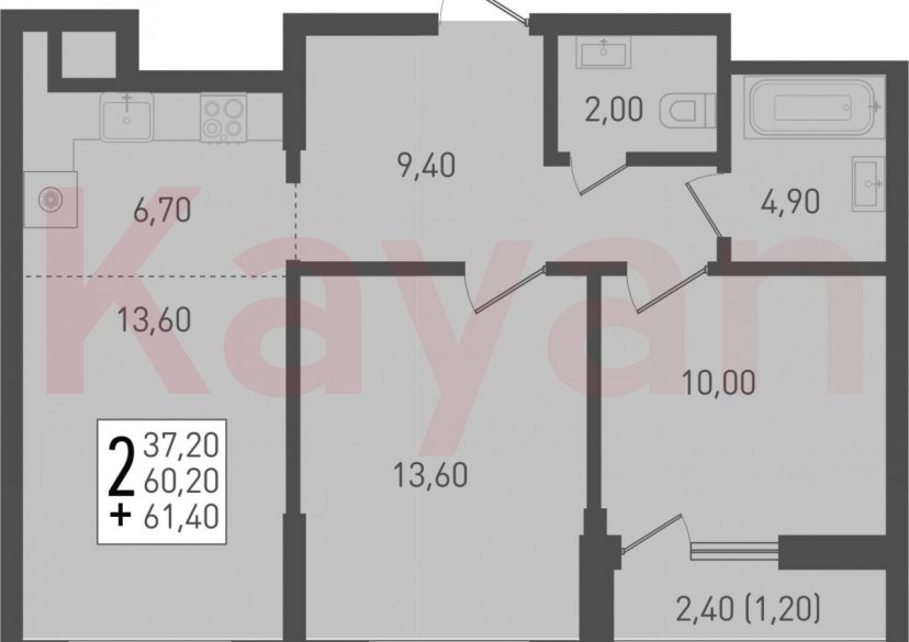 Продажа 3-комн. квартиры, 60.2 кв.м фото 0