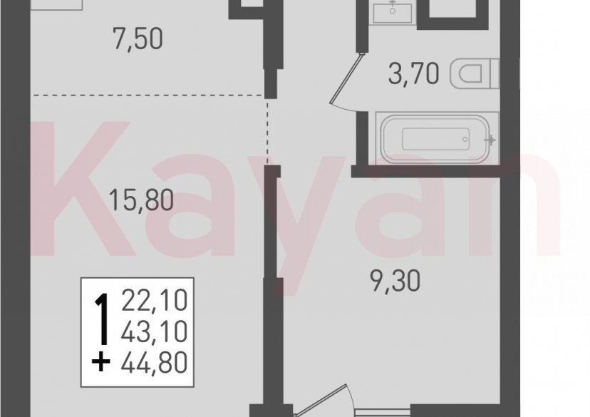 Продажа 2-комн. квартиры, 43.1 кв.м фото 0