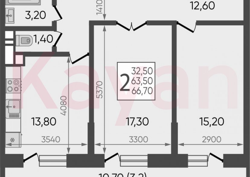 Продажа 2-комн. квартиры, 63.5 кв.м фото 0