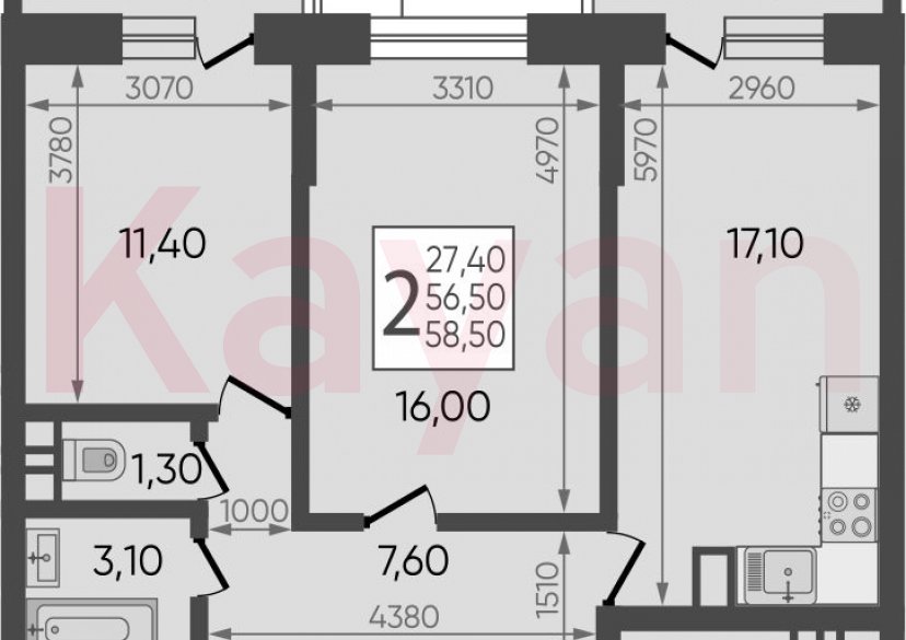 Продажа 3-комн. квартиры, 56.5 кв.м фото 0