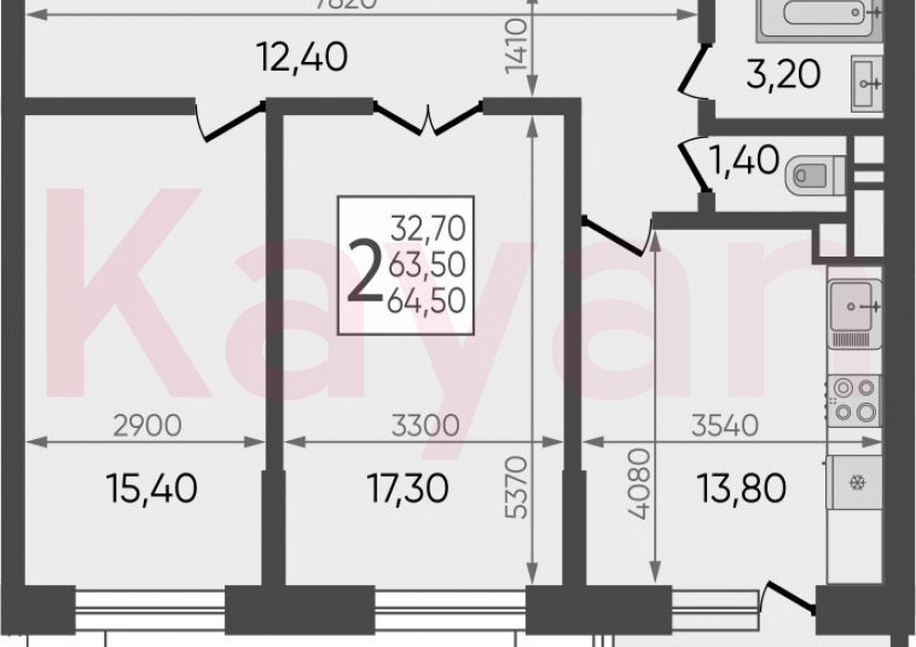 Продажа 2-комн. квартиры, 63.5 кв.м фото 0