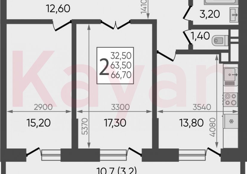 Продажа 2-комн. квартиры, 63.5 кв.м фото 0